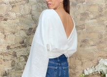 Load image into Gallery viewer, Blusa Rose blouse, shirt white or blue sky