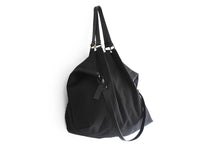Load image into Gallery viewer, Weekend bag, canvas and leather bag, black; personalized with name.