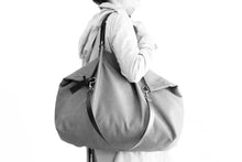 Load image into Gallery viewer, Weekend bag, canvas and leather bag, black. Personalized with name