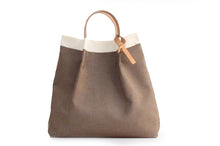 Load image into Gallery viewer, Anna TOTE bag and HAND bag made of canvas and italian leather personalized