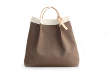 Load image into Gallery viewer, Anna TOTE bag and HAND bag made of canvas and italian leather personalized