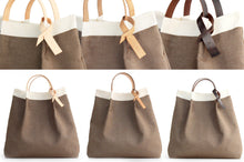 Load image into Gallery viewer, Anna TOTE bag and HAND bag made of canvas and italian leather personalized
