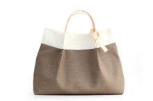 Load image into Gallery viewer, Anna TOTE bag and HAND bag made of canvas and italian leather personalized