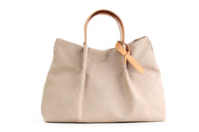 Load image into Gallery viewer, Anna TOTE bag and HAND bag made of canvas and italian leather personalized