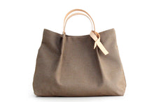Load image into Gallery viewer, Anna TOTE bag and HAND bag made of canvas and italian leather personalized