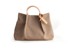 Load image into Gallery viewer, Anna TOTE bag and HAND bag made of canvas and italian leather personalized