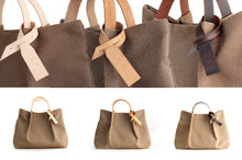 Load image into Gallery viewer, Anna TOTE bag and HAND bag made of canvas and italian leather personalized