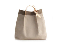 Load image into Gallery viewer, Anna TOTE bag and HAND bag made of canvas and italian leather personalized