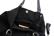 Load image into Gallery viewer, TOTE bag made of canvas and italian leather, black. Anna bag