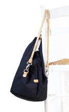 Load image into Gallery viewer, Cleo CONVERTIBLE BACKPACK in bag, canvas and leather backpack, Black color.