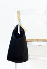 Load image into Gallery viewer, Cleo CONVERTIBLE BACKPACK in bag, canvas and leather backpack, Black color.
