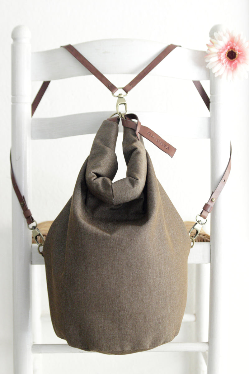 Leather convertible backpack tote shop