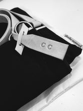 Load image into Gallery viewer, Weekend bag, canvas and leather bag, black; personalized with name.