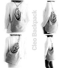 Load image into Gallery viewer, Cleo CONVERTIBLE BACKPACK, leather backpack, made of  italian leather, Taupe color.