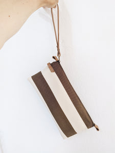Canvas and Leather clutch bag and crossbody bag, ADA clutch