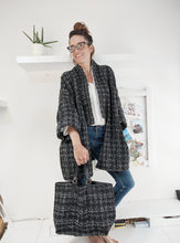 Load image into Gallery viewer, Double Face bag: Italian leather and tweed fabric, TOTE bag and shoulder bag. Rebecca Bag