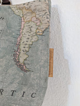 Load image into Gallery viewer, Double Face bag: Italian leather and Map fabric, TOTE bag and shoulder bag. Rebecca Bag