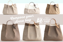Load image into Gallery viewer, Anna TOTE bag and HAND bag made of canvas and italian leather personalized