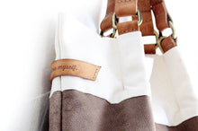 Load image into Gallery viewer, TOTE bag and HAND bag made of soft nubuck leather, canvas and italian leather. Emma bag