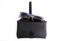 Load image into Gallery viewer, Camy Phone case, little pouch, eyeglasses holder, pencil case made of italian leather, black.