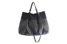 Load image into Gallery viewer, TOTE bag and HAND bag made of soft italian leather, canvas and italian leather. Emma bag