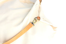 Load image into Gallery viewer, Weekend bag canvas and leather shoulder bag beige. Personalized bag with your name