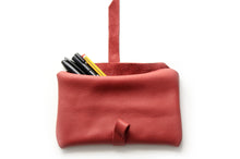 Load image into Gallery viewer, Camy Phone case, eyeglasses holder, pencil case made of italian leather, red