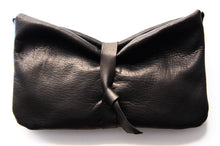 Load image into Gallery viewer, Black leather clutch bag - Clutch CRIS, very soft leather / nappa bag, black