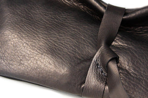 Black leather clutch bag - Clutch CRIS, very soft leather / nappa bag, black