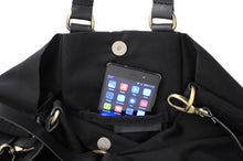 Load image into Gallery viewer, Weekend bag, canvas and leather bag, black. Personalized with name
