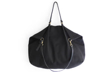 Load image into Gallery viewer, Weekend bag, canvas and leather bag, black; personalized with name.