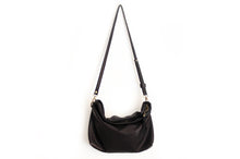 Load image into Gallery viewer, Leather cross-boby bag made of italian Black leather. Silvie leather shoulder bag