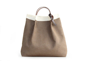 Anna TOTE bag and HAND bag made of canvas and italian leather personalized