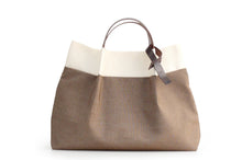 Load image into Gallery viewer, Anna TOTE bag and HAND bag made of canvas and italian leather personalized