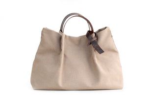 Anna TOTE bag and HAND bag made of canvas and italian leather personalized