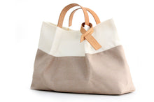 Load image into Gallery viewer, Anna TOTE bag and HAND bag made of canvas and italian leather personalized
