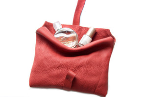 Stocking stuffer, Pochette CRIS, nappa leather bag /cosmetic bag / travel pouch, black