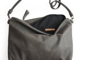 Leather crossbody bag, SHOULDER BAG made of italian Grey leather. Silvie leather crossbody bag