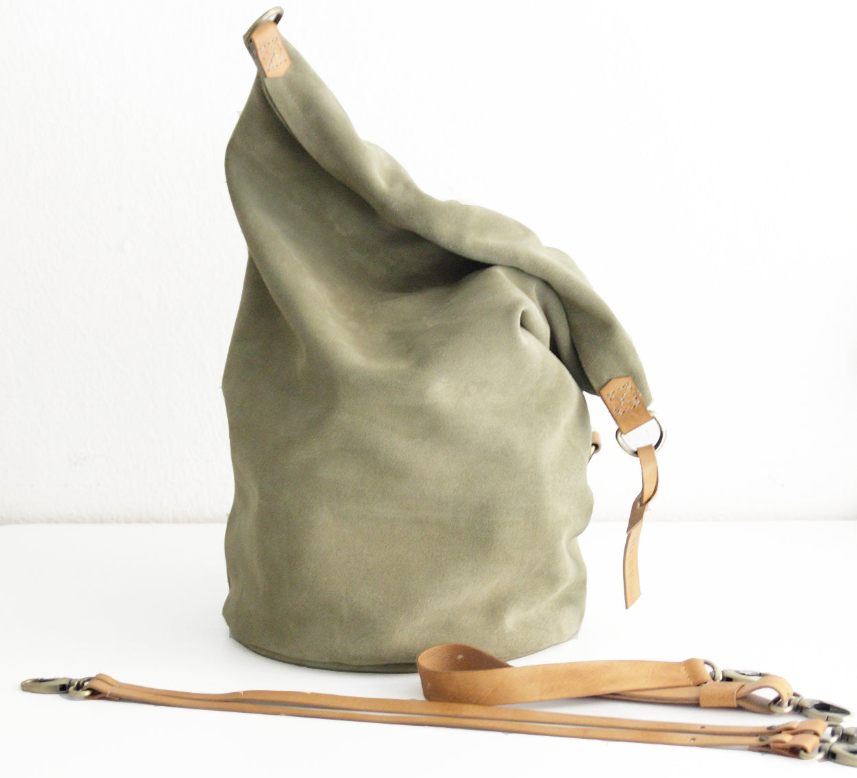Cleo CONVERTIBLE BACKPACK, leather backpack, made of italian Suede