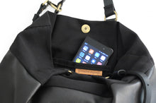 Load image into Gallery viewer, TOTE bag and HAND bag made of soft italian leather, canvas and italian leather. Emma bag