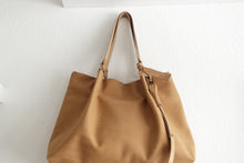 Load image into Gallery viewer, TOTE bag and HAND bag made entirely of Italian leather, brown color. Emma bag leather version