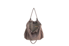 Load image into Gallery viewer, Leather tote bag, SHOULDER BAG made of italian Brown Chocolate leather. Mia leather shoulder bag