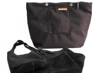 Load image into Gallery viewer, Anita TOTE bag, Shoulder bag made of black leather personalized with your name