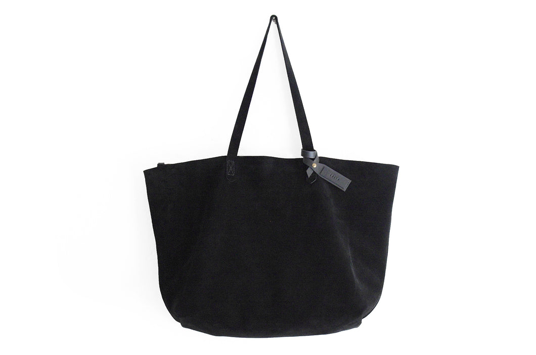 Anita TOTE bag, Shoulder bag made of black leather personalized with your name