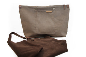 Anita TOTE bag, Shoulder bag made of brown chocolate LEATHER personalized with your name