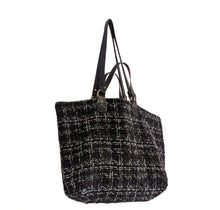Load image into Gallery viewer, Double Face bag: Italian leather and tweed fabric, TOTE bag and shoulder bag. Rebecca Bag