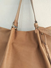 Load image into Gallery viewer, TOTE bag and HAND bag made entirely of Italian leather, brown color. Emma bag leather version