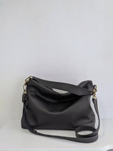 Load image into Gallery viewer, Leather cross-boby bag made of italian Black leather. Silvie leather shoulder bag