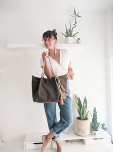 TOTE bag made entirely of Italian leather. Amelie bag