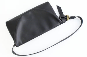 Clutch, Waist bag, belt bag, leather belt, made of very soft nappa leather, black. Waist bag